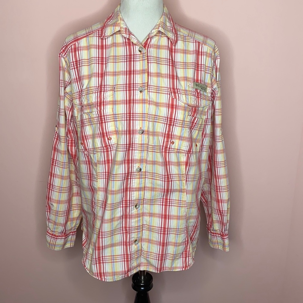 Columbia Plaid Performance Fishing Gear Button Down